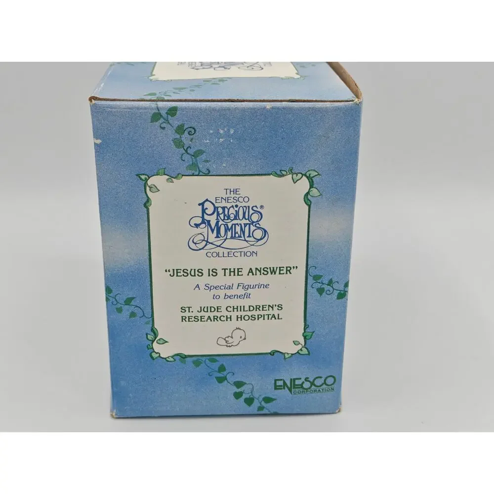 Precious Moments Jesus Is The Answer Figurine Enesco 1992 With Box E1381R